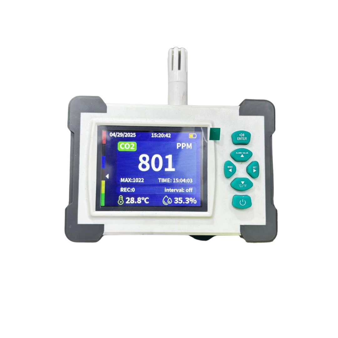 CO2 Carbon Dioxide Meter with Temperature & Humidity for Mushroom Cultivation